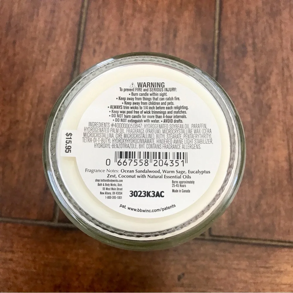 🆕30+ Hrs Warm Ocean Breeze Single Wick Candle - Picture 3 of 4